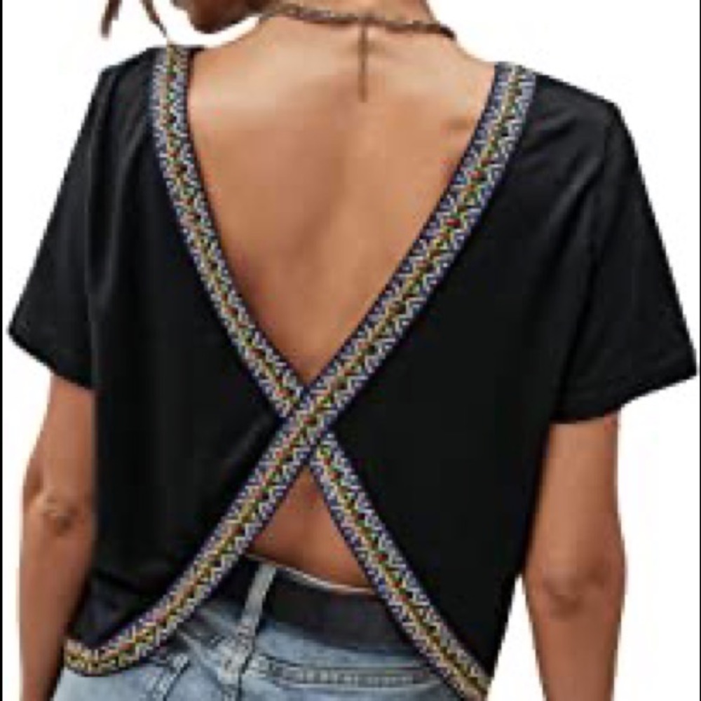 Geo Panel Tribal V-Cut Back Tee